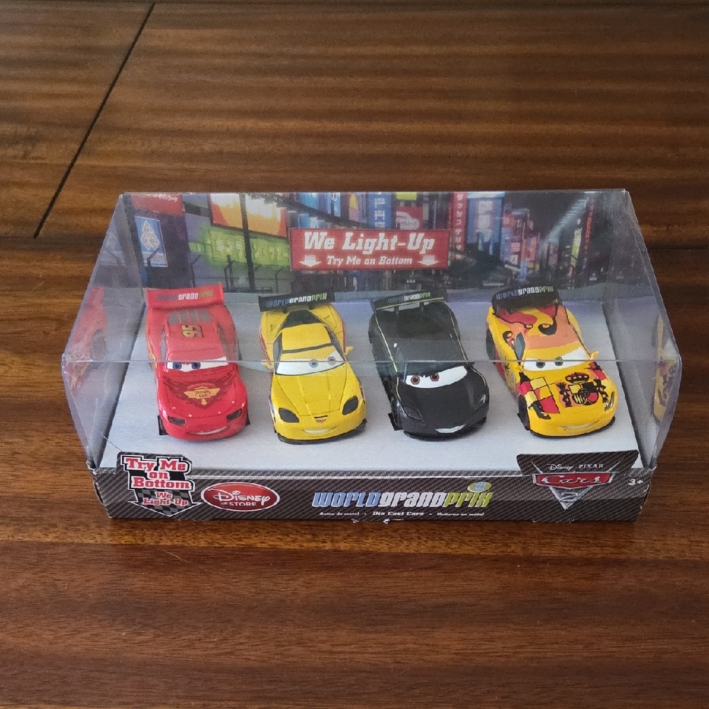 Sealed Disney Pixar Cars "World Grand Prix" Light Up Die Cast Cars Set